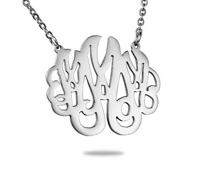 Ketting met letter Monogram Ketting Letter M Zilver van Roestvrij staal