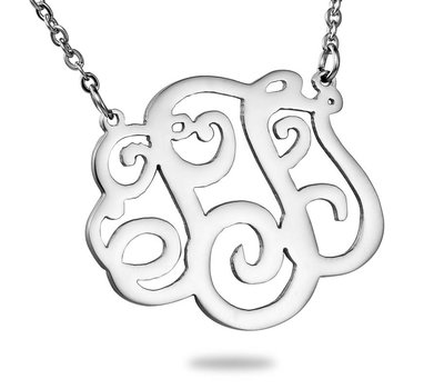 Ketting met letter Monogram Ketting Letter T Zilver van Roestvrij staal