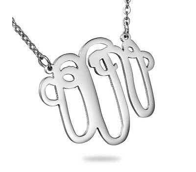 Ketting met letter Monogram Ketting Letter U Zilver van Roestvrij staal