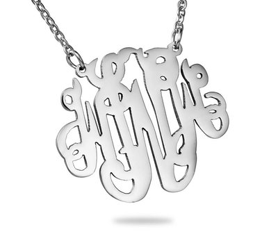 Ketting met letter Monogram Ketting Letter W Zilver van Roestvrij staal