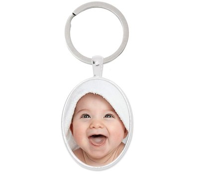 Sleutelhanger met foto Sleutelhanger met foto ovaal zilver