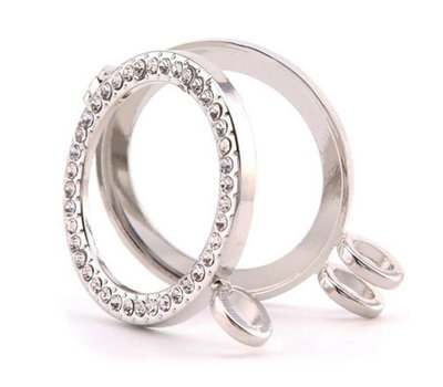 Hanger voor Muntketting Zilver smal Strass