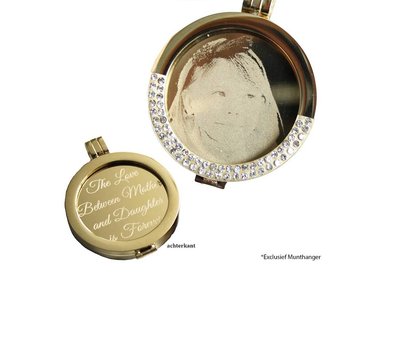 Munt voor Muntketting Graveer munt smal goud van roestvrij staal