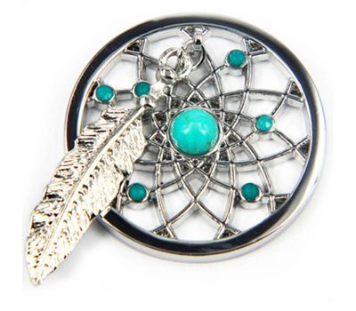 Munt voor Muntketting Dromenvanger turquoise zilver