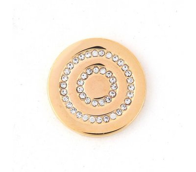 Munt voor Muntketting Round in round smal goud
