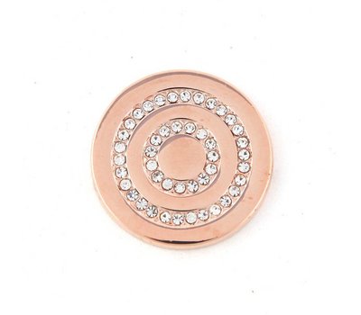 Munt voor Muntketting Round in round smal rose goud