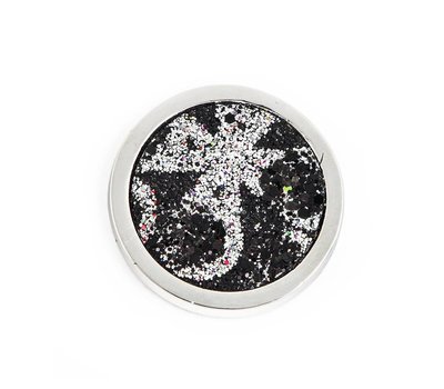 Munt voor Muntketting Wild life smal zwart grijs zilver