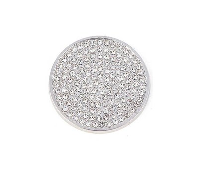 Munt voor Muntketting Full crystals smal zilver