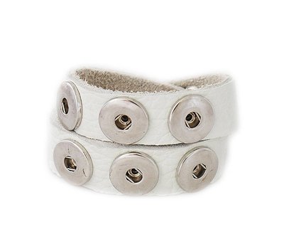 Clicks Sieraden Clicks armband nubuck leer dubbel wit