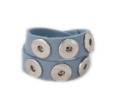 Clicks Sieraden Clicks armband nubuck leer dubbel blauw