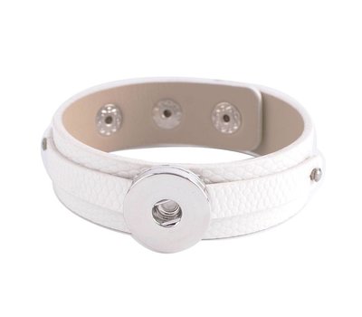 Clicks Sieraden Clicks armband leer snake wit