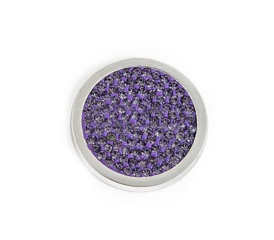 Munt voor Muntketting Full crystals licht paars smal zilver