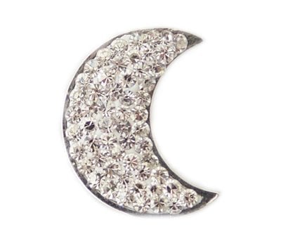 Clicks en Chunks | Click maan met crystals zilver