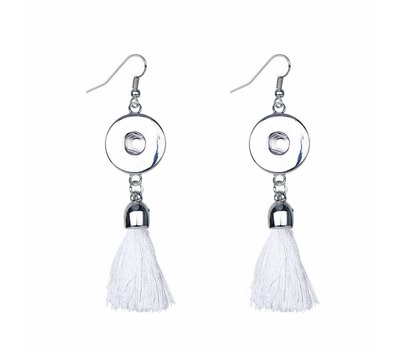 Clicks Sieraden Clicks Oorhangers met kwastje wit Zilver