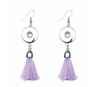 Clicks Sieraden Clicks Oorhangers met kwastje paars Zilver