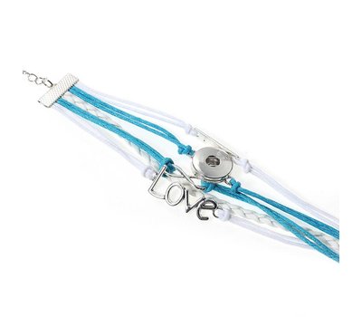 Clicks Sieraden Clicks armband love blauw wit