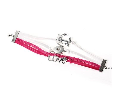 Clicks Sieraden Clicks armband love roze wit
