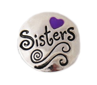 Clicks / Chunks Click sisters paars hartje zilver