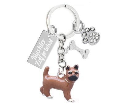 Sleutelhanger Graveren Brussels Griffon Sleutelhanger met naam