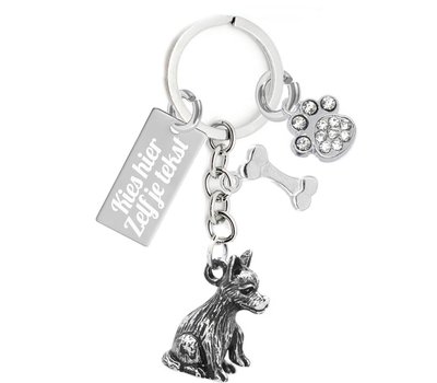 Sleutelhanger Graveren Chihuahua Sleutelhanger met naam