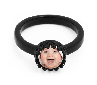 Foto Sieraad Ring met Foto Zwart 18mm