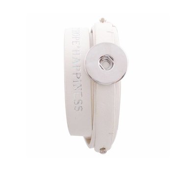 Clicks Sieraden Clicks armband leer wit love hope happiness 1 click