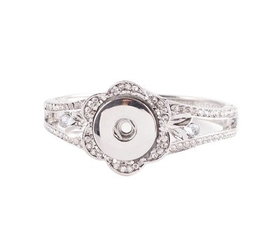 Clicks Sieraden Clicks armband bloem strass zilver