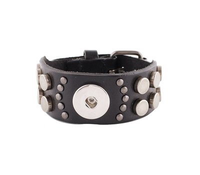 Clicks Sieraden Clicks heren armband leer zwart