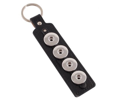 Clicks Sieraden Clicks sleutelhanger zwart langwerpig 4 click