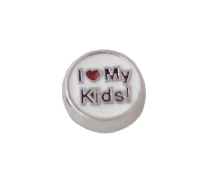 Floating Charms Floating locket charm i love my kids zilver rond