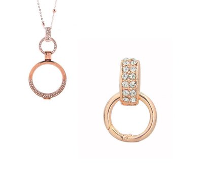 Accessoires Muntketting Spring clasp dangle rose goud