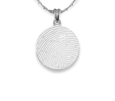 Vingerafdruk sieraad Vingerafdruk sieraad rond zilver