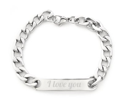 Armband met Naam Plaatarmband graveren medium zilver