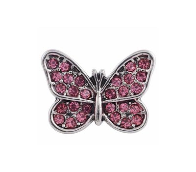 Clicks en Chunks | Click vlinder roze strass voor clicks sieraden