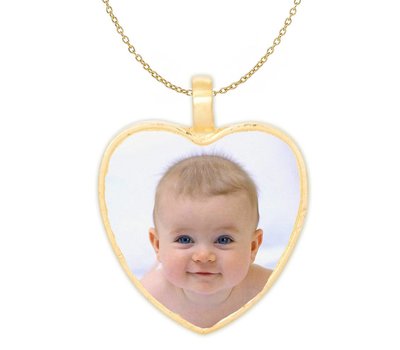 Foto Sieraad Foto Ketting Hart Fotobedel goudkleurig