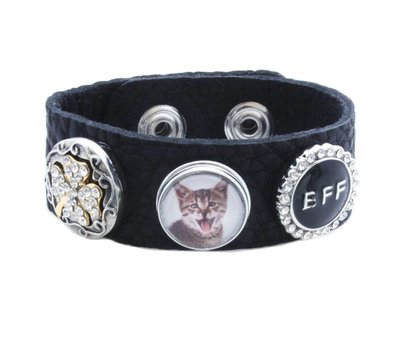 Foto Armbanden Clicks Foto armband bff zwart met 2 clicks en 1 foto