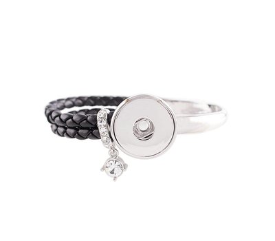 Clicks Sieraden Clicks knoop armband leer zwart deluxe