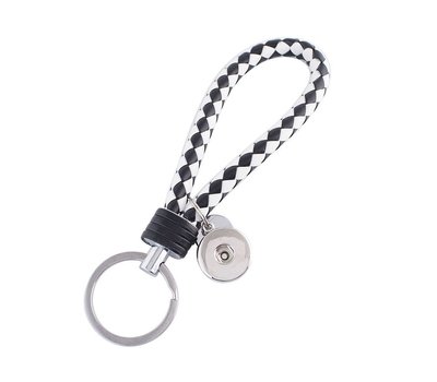 Clicks Sieraden Gevlochten click sleutelhanger zwart wit
