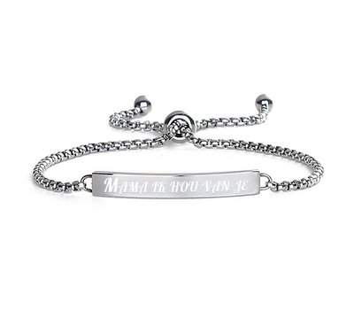 Armband met Naam Slide armband graveren zilver