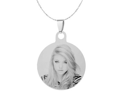 Ketting met foto Ketting Graveren Hanger rond zilver