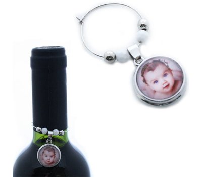 Foto Sieraad Clicks flessenhals foto hanger deluxe zilver met 1 foto
