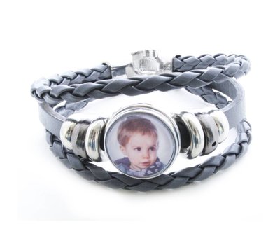 Foto Armbanden Clicks Foto triple armband grijs met 1 foto