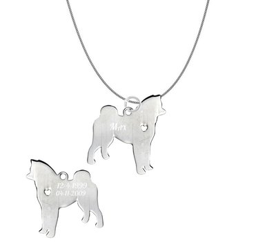 Dieren Sieraden Graveerbare honden ketting Husky