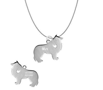 Sieraden met dieren Ketting met hanger Collie