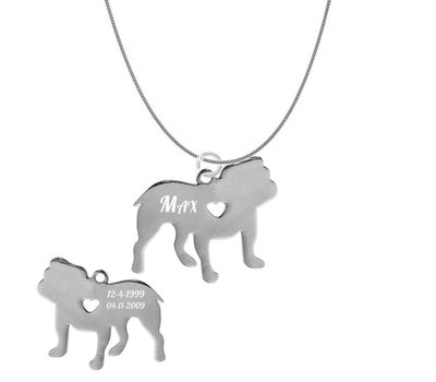 Sieraden met dieren Ketting met hanger Bulldog
