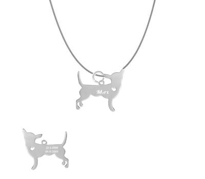Dieren Sieraden Graveerbare honden ketting Chihuahua