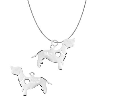 Sieraden met dieren Ketting met hanger Basset Hound