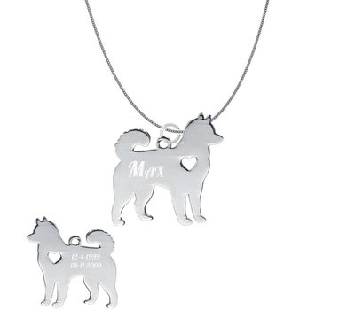 Dieren Sieraden Graveerbare honden ketting Keeshond