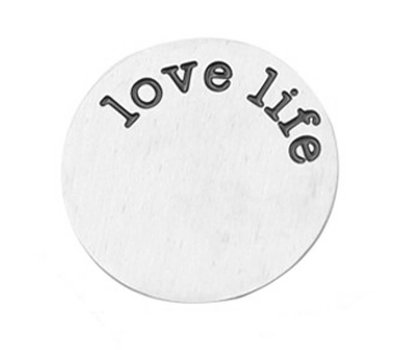 Floating locket discs Memory locket disk Love Life zilver XL