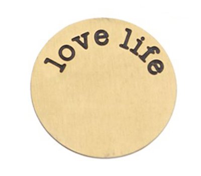 Floating locket discs Memory locket disk Love Life goud XL